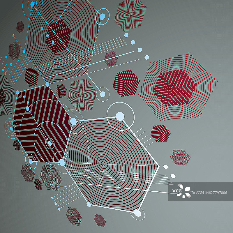 包豪斯复古壁纸透视红色艺术矢量背景图片素材