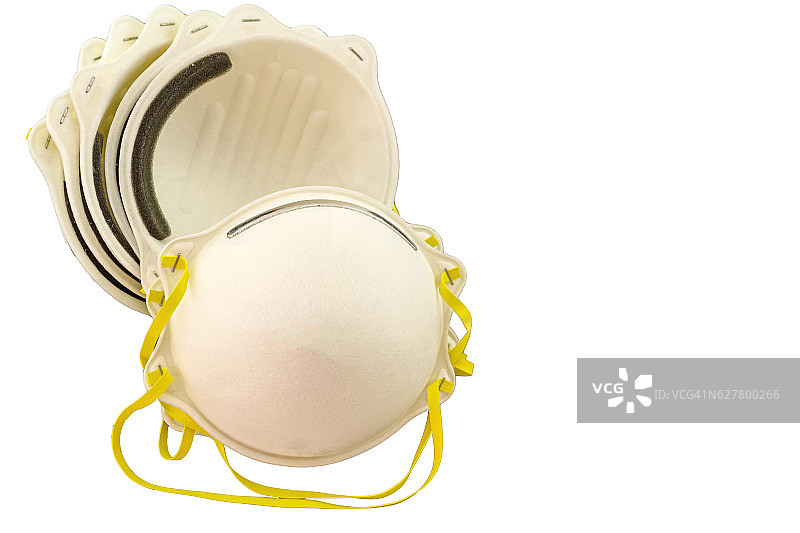 白色口罩堆叠特写，白色背景图片素材