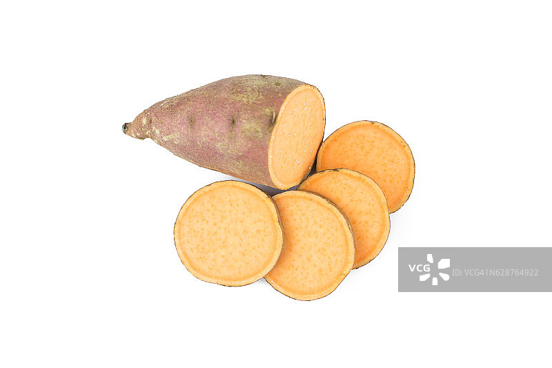 白色背景下的甘薯图片素材