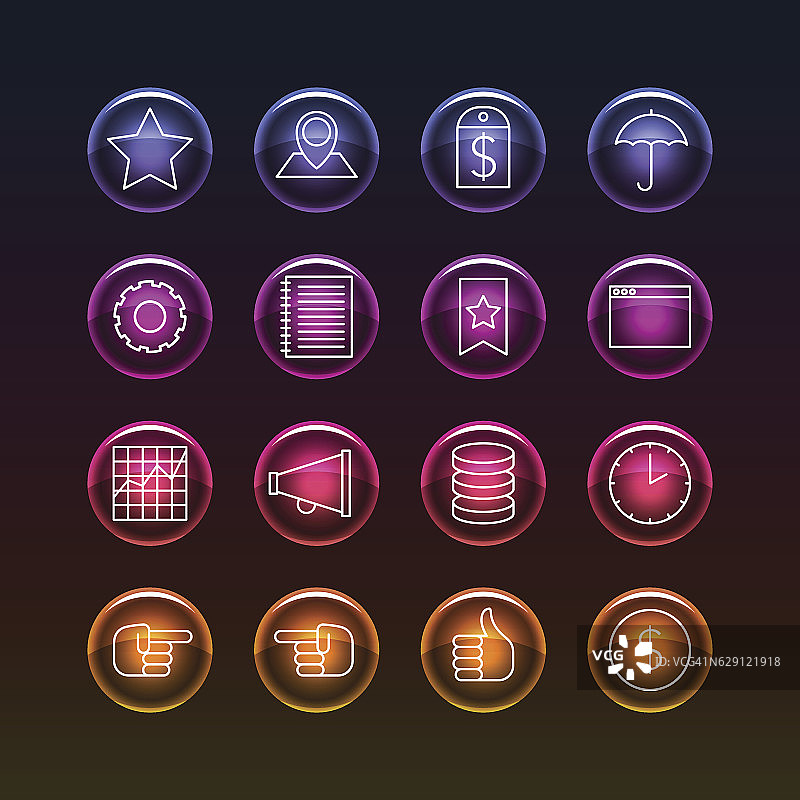 细线界面图标集图片素材