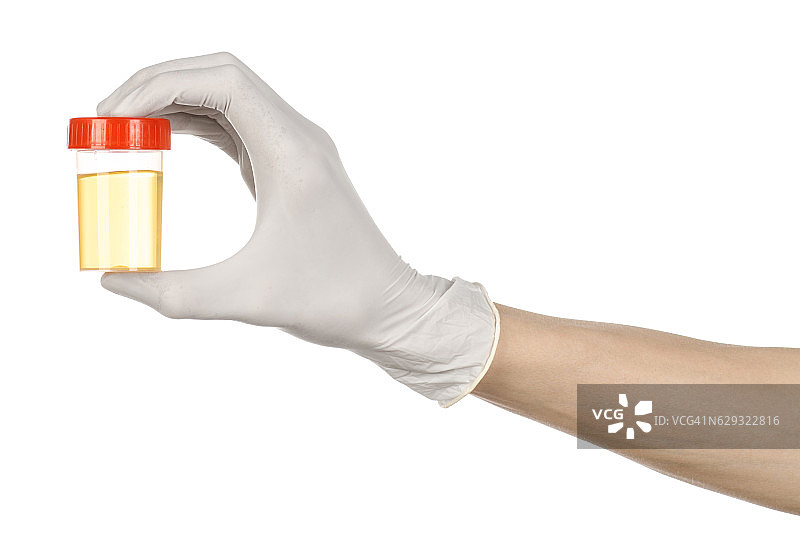 医疗主题：戴白色手套的医生手持透明图片素材