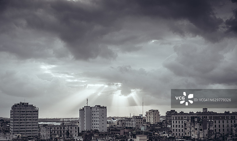 傍晚时分的哈瓦那全景图片素材