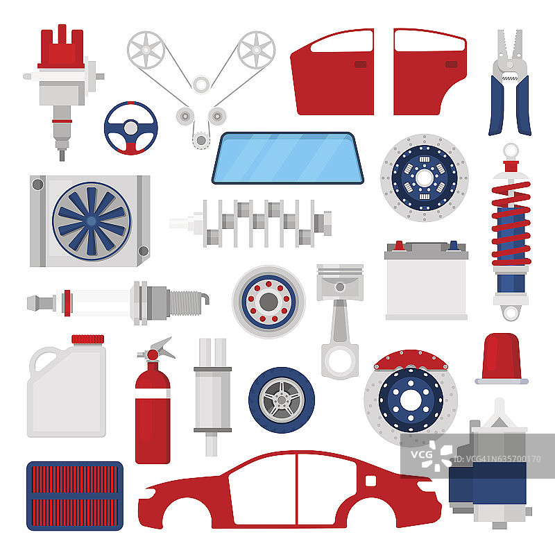 汽车零件套件汽车服务维修图标图片素材