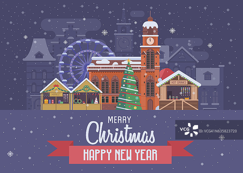 新年和圣诞节贺卡图片素材