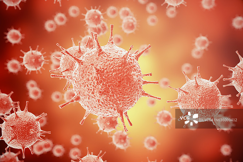 甲型H1N1流感病毒渲染图：感染性生物病毒图片素材