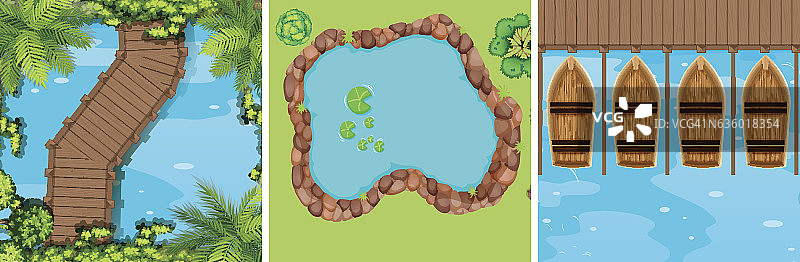 水上乐园顶视图图片素材