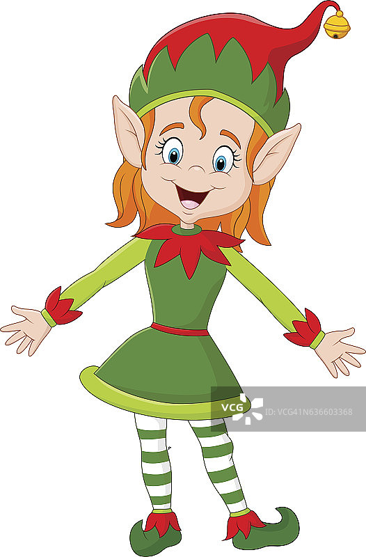 卡通快乐圣诞精灵图片素材