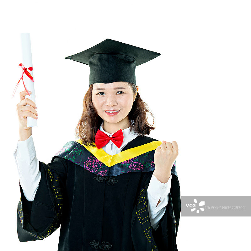 快乐的毕业女大学生图片素材