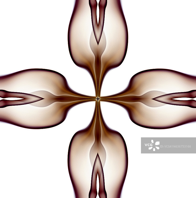 白色背景上的圆形花朵烟雾雕塑图片素材