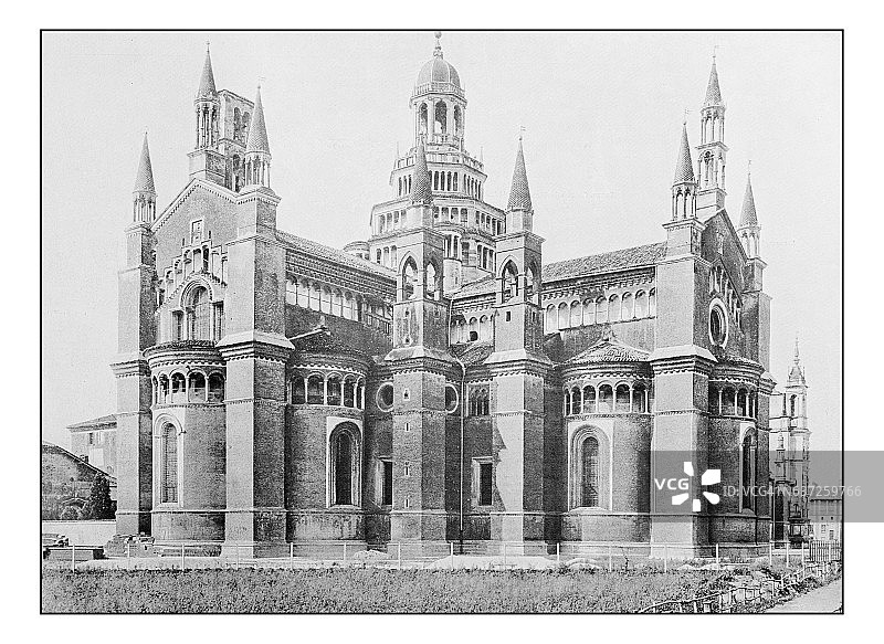 意大利古董点印照片：伦巴第，帕维亚修道院图片素材