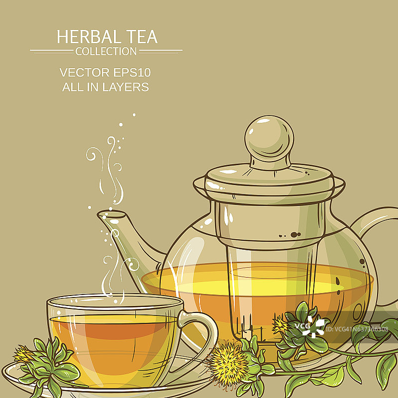 红花茶背景图片素材