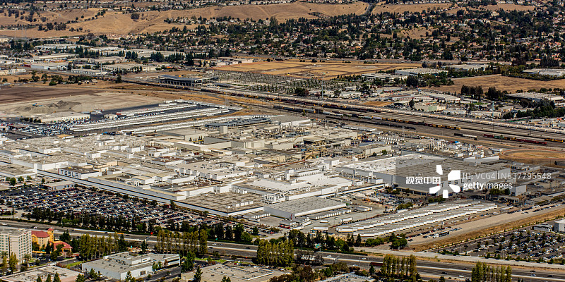 特斯拉弗里蒙特工厂图片素材