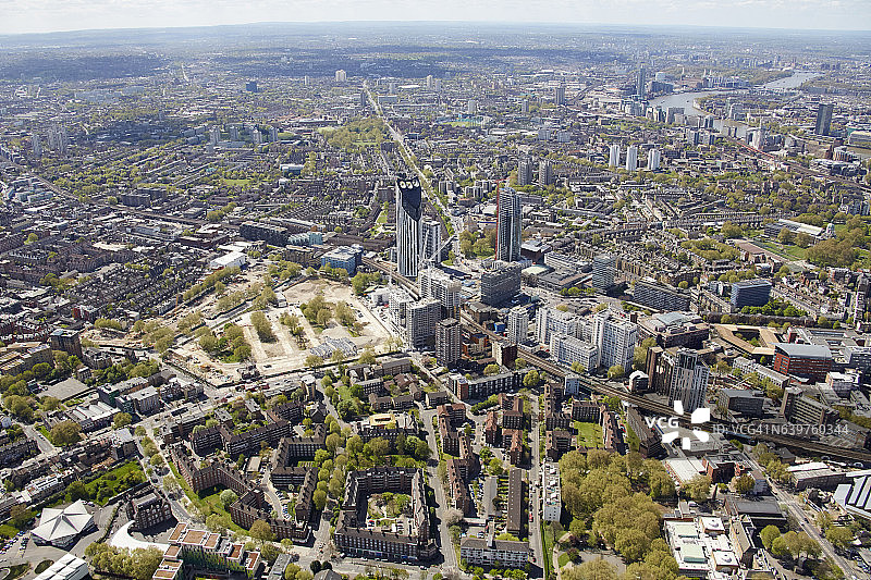 伦敦坎伯韦尔西南方向航拍景观图片素材