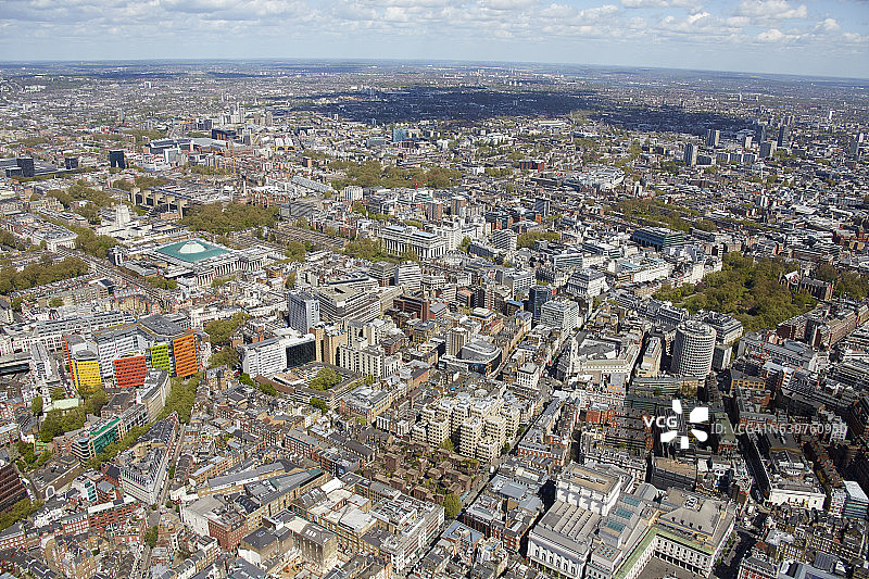 伦敦圣吉尔斯霍尔本布鲁姆斯伯里西北航拍图片素材