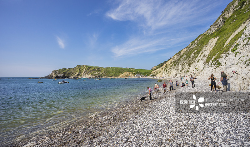 卢沃思海湾的粉笔悬崖和海滩图片素材