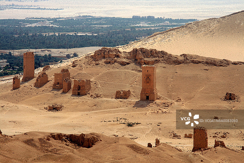 叙利亚巴尔米拉的西部墓地图片素材