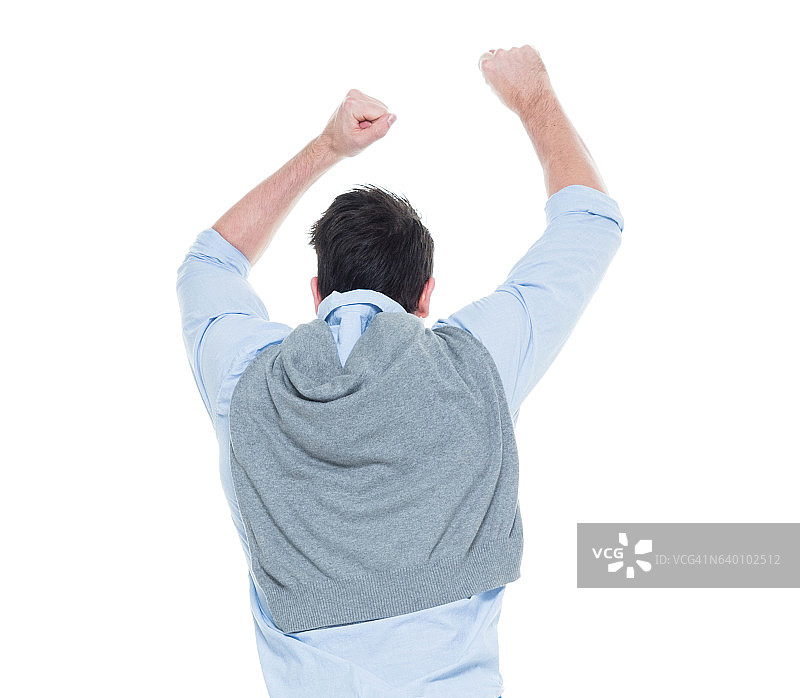 欢呼的男子背影图片素材