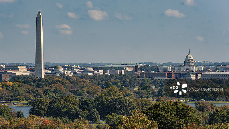 美国华盛顿特区国家广场建筑群航拍图片素材