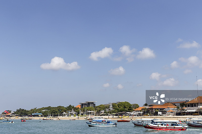 印度尼西亚巴厘岛的Jukung渔船图片素材