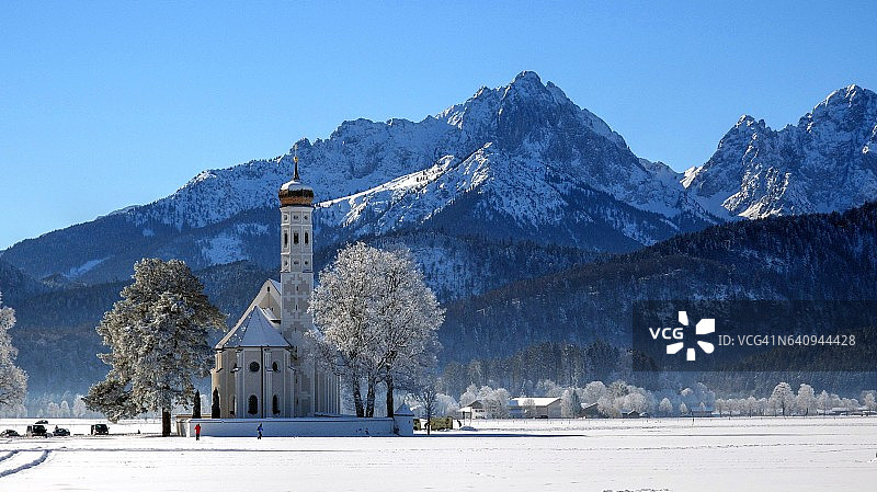 科洛曼朝圣教堂，位于德国巴伐利亚施瓦本施万高附近图片素材