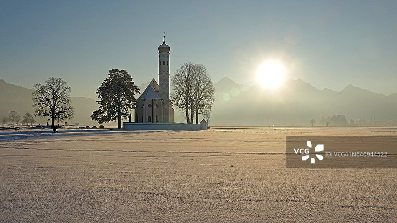 科洛曼朝圣教堂，位于德国巴伐利亚施瓦本施万高附近图片素材