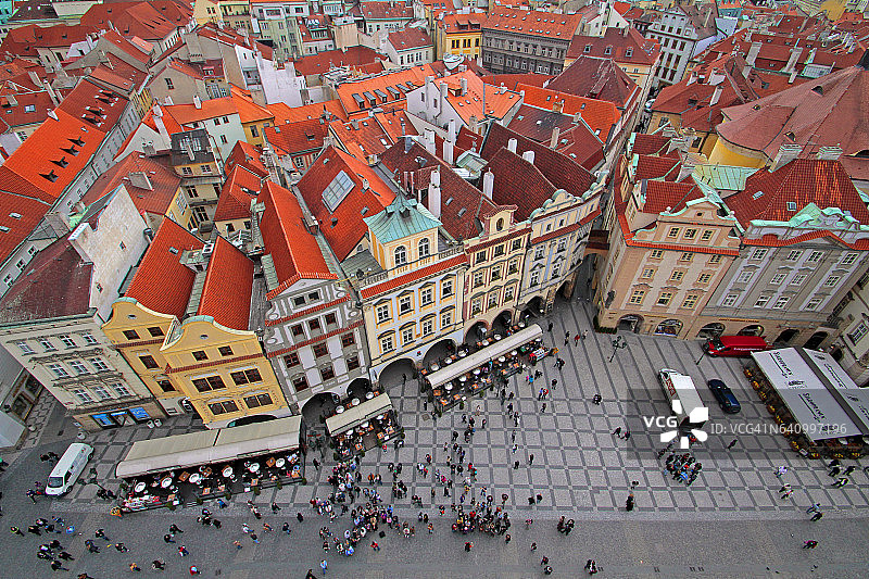 从市政厅到老城区的景色，布拉格，中波西米亚，捷克共和国图片素材