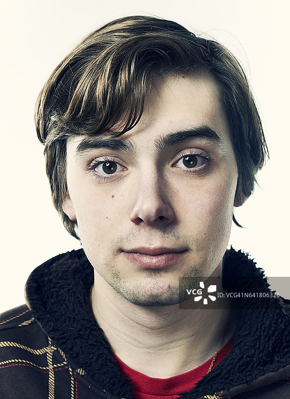 白底上的年轻男人肖像图片素材