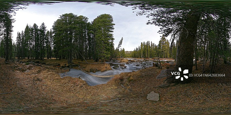 图奥勒米草甸布德溪流全景图片素材