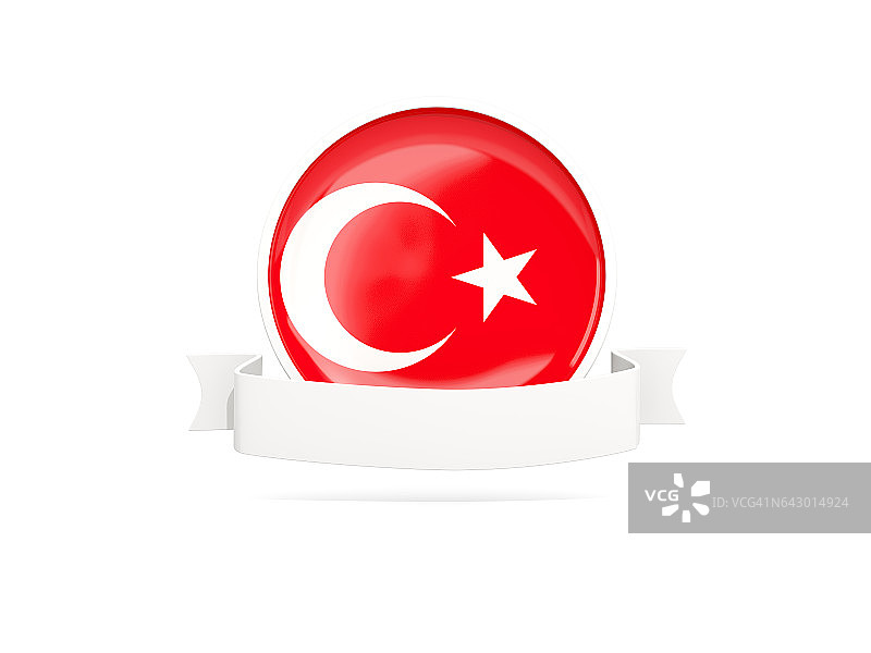 带有banner的土耳其国旗图片素材