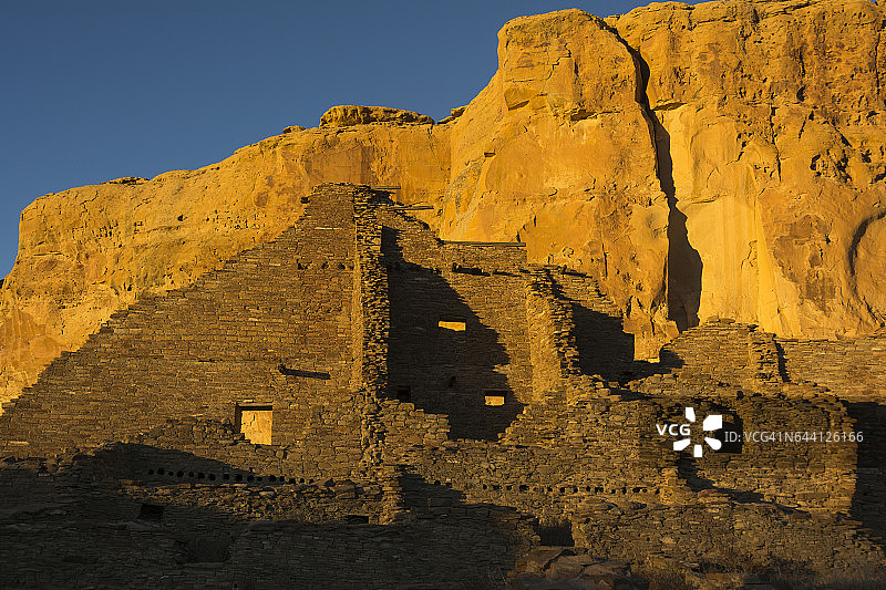 博尼托普韦布洛：古代普韦布洛大型房屋遗址图片素材