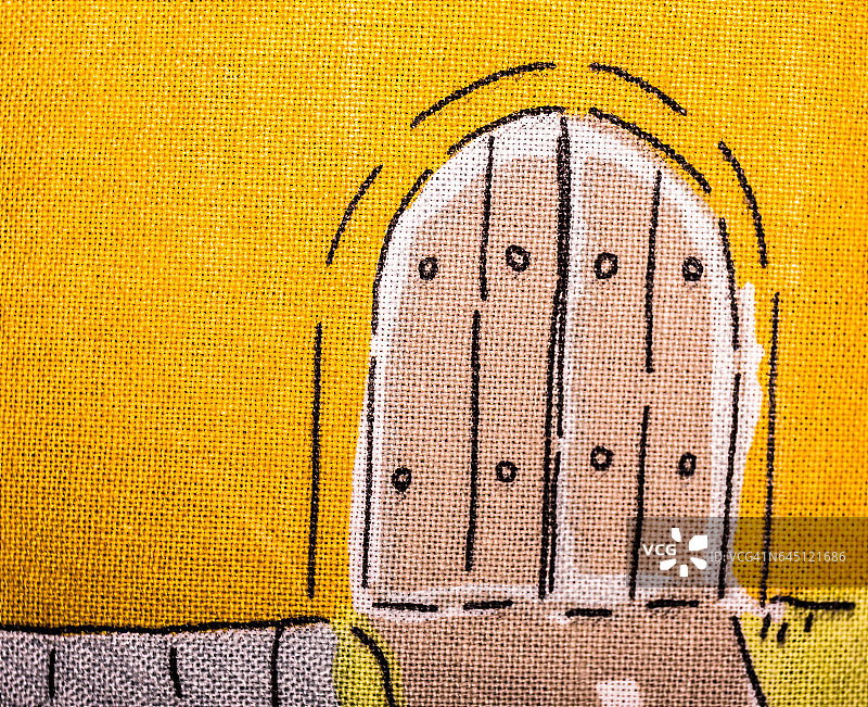 印有奇迹之门图案的儿童窗帘图片素材