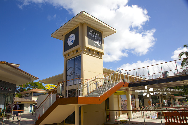 夏威夷购物中心塔楼周围的楼梯图片素材