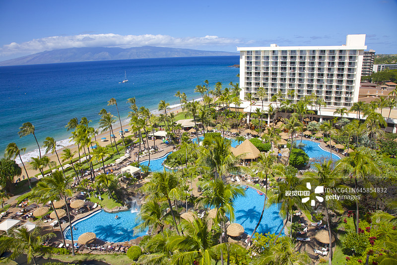 毛伊岛度假村高处景观图片素材