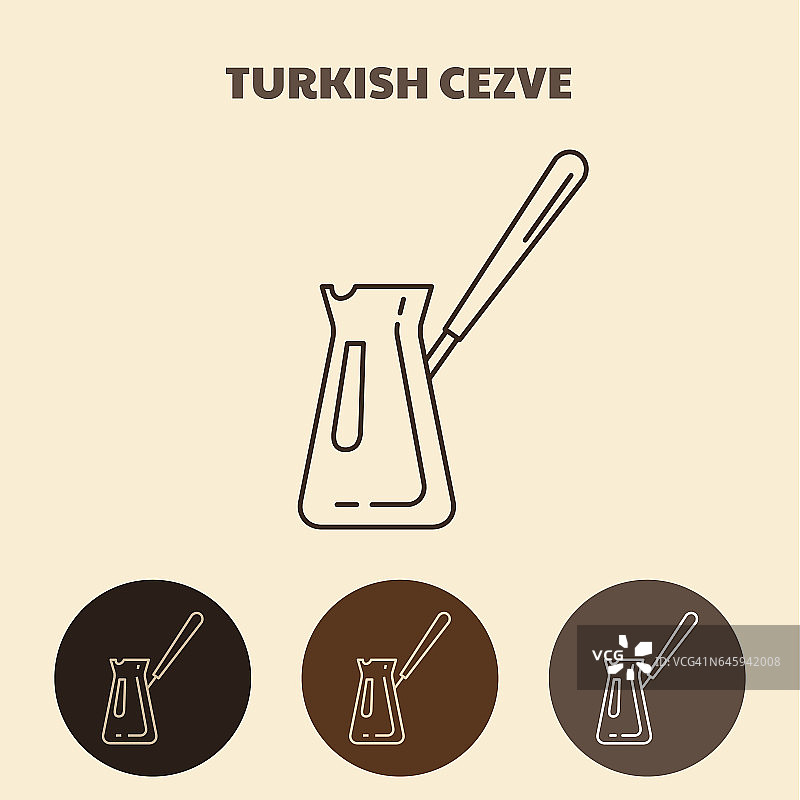 土耳其咖啡壶，Cezve图标图片素材