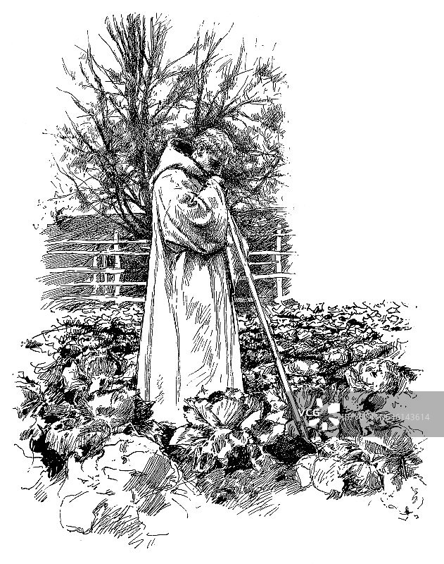 务农的和尚图片素材