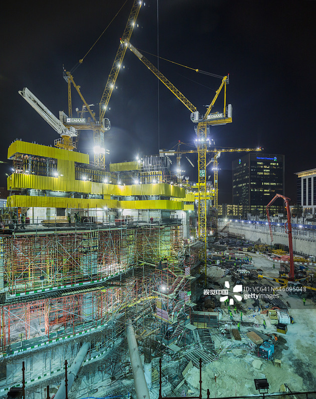 迪拜市中心建筑工地图片素材