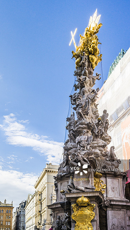维也纳格拉本大街的鼠疫纪念柱图片素材