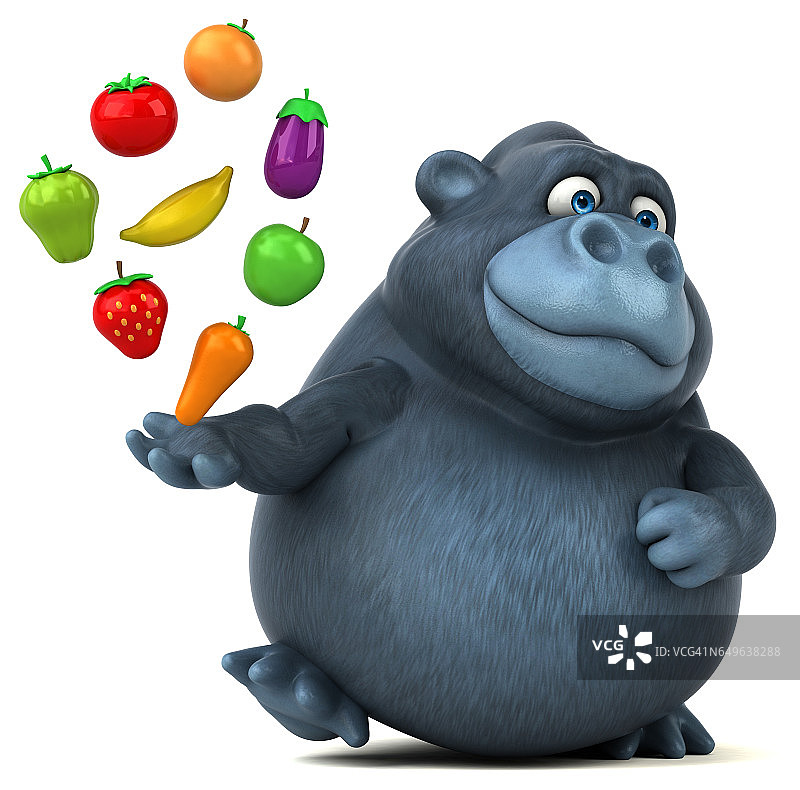 有趣的大猩猩- 3D插图图片素材