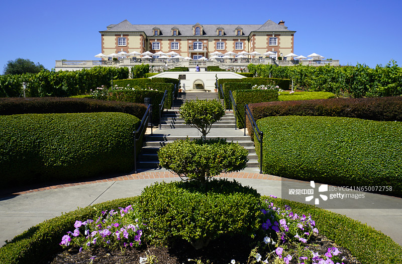 卡内罗斯酒庄的香槟酒庄园图片素材