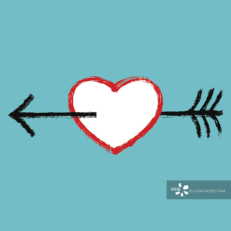 穿透黑箭的红心图片素材