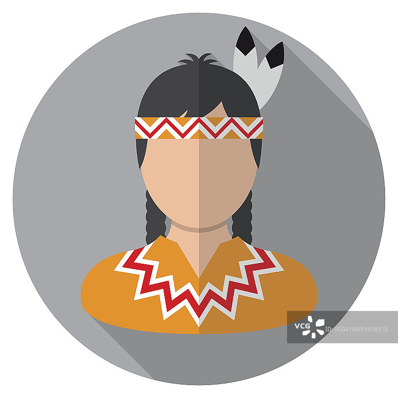 美洲原住民妇女图标图片素材
