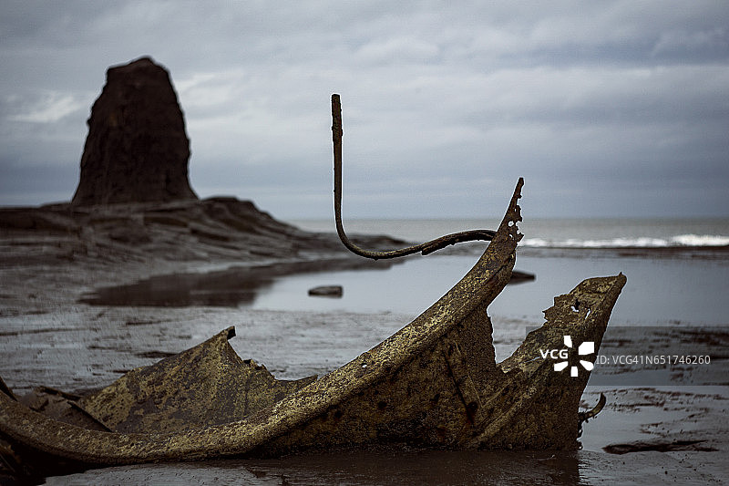 惠特比Saltwick海湾的沉船图片素材