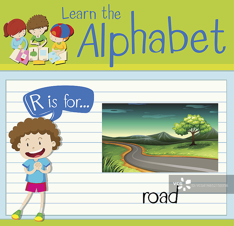 字母R单词闪卡：道路图片素材