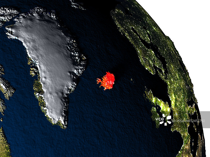 从太空看冰岛图片素材