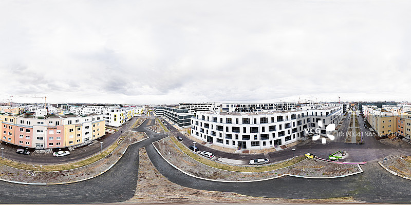 新建建筑360°航拍球形HDR全景图片素材