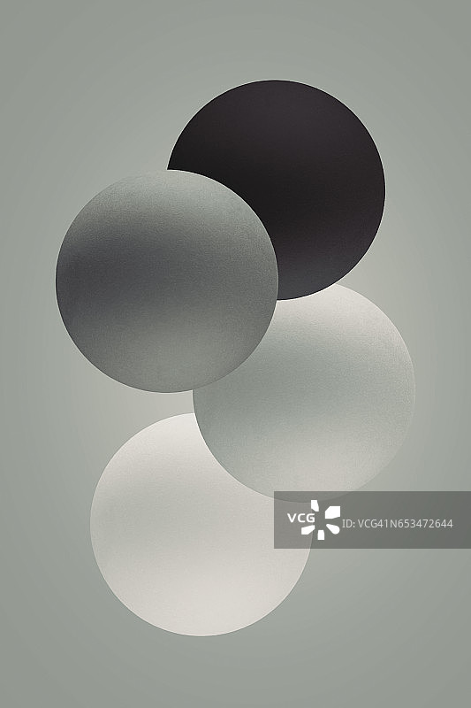 黑白渐变球体悬浮图片素材