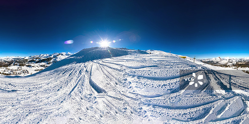 瑞士滑雪胜地360度全景图图片素材