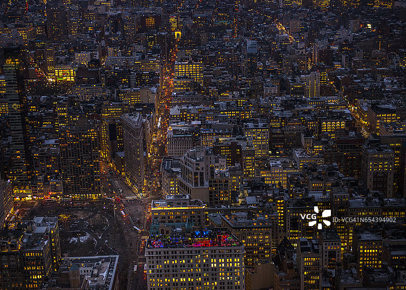 从帝国大厦看曼哈顿中城的高角度视图图片素材