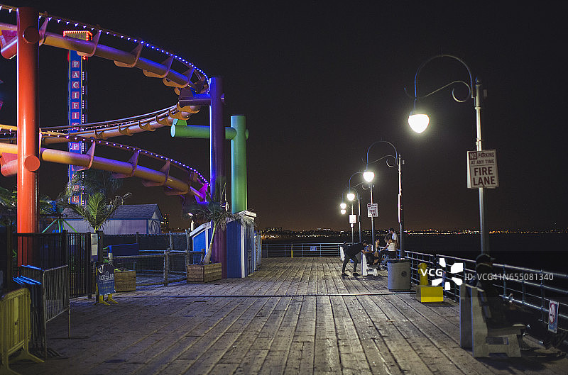 圣莫尼卡码头夜景图片素材