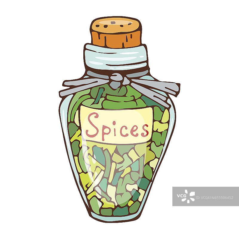 装有烹饪调料的罐子矢量图图片素材